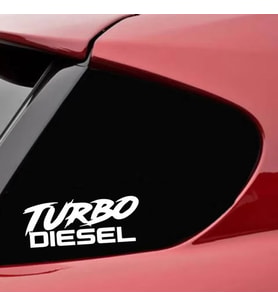 Turbo Dizel Sticker Etiket 15 CM Oto Etiket Kelebek Cam 2 Adet