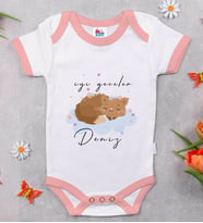 BK Kids Kişiye Özel Pembe Bebek Body Zıbın - Model 129