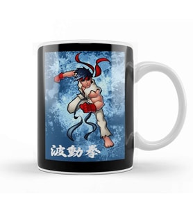 Street Fighter Ryu Fan Art Kupa Bardak Porselen