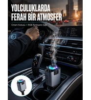 Araç İçi Çok Fonksiyonlu Şarj Cihazı Ha Nemlendirici Aroma ve Yıldız Işık Yeni Nesil