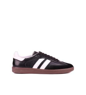 Shoetyle - Siyah Hakiki Deri Bağcıklı Erkek Sneaker 666-1077