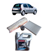 2002-2005 RENAULT CLİO B 1.2 16 VALVE PERİYODİK BAKIM SETİ HAVA + POLEN + YAĞ FİLTRESİ PO 10W40