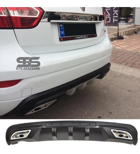 Renault Fluence Difüzör Arka Tampon Eki 2 Egzoz Çıkışlı Siyah