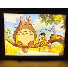 Totoro USBli Led Işık Boyama Dekoratif Ahşap Çerçeve