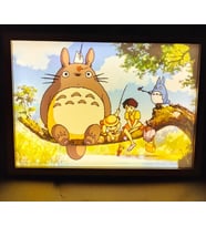 Totoro USBli Led Işık Boyama Dekoratif Ahşap Çerçeve