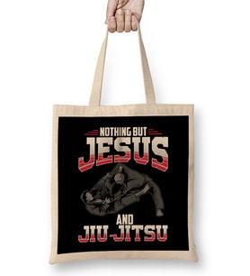 Nothing But Jesus And Jiu Jitsu Mixed Martial Arts Bez Çanta Uzun Saplı