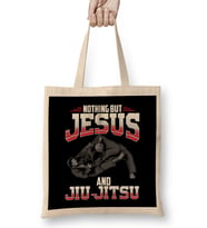 Nothing But Jesus And Jiu Jitsu Mixed Martial Arts Bez Çanta Uzun Saplı