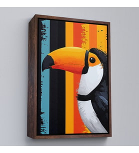 Çerçeveli Toucan Kuşu Tablo (Siyah)