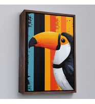 Çerçeveli Toucan Kuşu Tablo (Siyah)