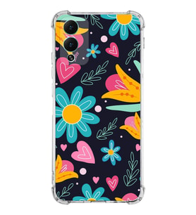 PrintiFy İnfinix Hot 12 Play Uyumlu Retro Color 1 Baskılı Şeffaf Köşe Korumalı Antişok Kılıf