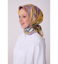 Obje Desen İpek Twill Eşarp  - 2026 İlkbahar-Yaz (T)  4300 (Gül Kurusu)