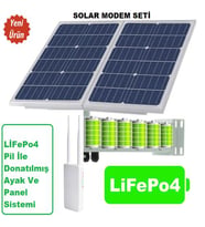 Lifepo4 Bataryalı 60 Watt Panelli Sim Kartlı Güneş Enerjili Dış Mekan Wifi Modem Seti
