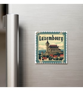 Lüksemburg Luxembourg - Posta Pulu Temalı Ülke - Baskılı Buzdolap Magneti Kare - 9x9 cm