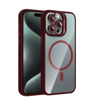 Joko Apple İphone 15 Pro Max Remim Lensli Magsafe Standlı Kapak - Bordo
