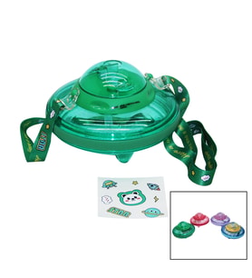 UFO MODELİ RENKLİ MİKA KRİSTAL SULUK MATARA PİPETLİ - TAŞIMA ASKILI 550ML ( HERHANGİ BİR RENK GÖNDERİLİR ) (5680)