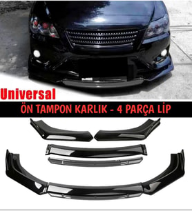 Ön Tampon Eki Universal Ön Lip Vw Transporter T5-T6-T7  Uyumlu Ön Karlık Siyah-Kırmızı