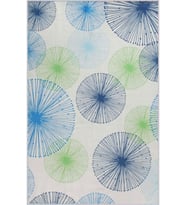 Eliana Home Baskılı, Yıkanabilir Kaymaz Taban Salon Halısı LNA1463 100x150 cm (Mavi)