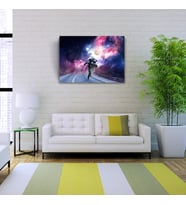 Yolda Koşan Astronot Kanvas Tablo 50 x 70