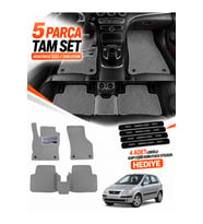 HYUNDAİ GETZ (2002-2011) Uyumlu EVA Oto Paspas Metal Topukluklu Havuzlu 5 Parça Açık Gri