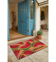 Valerine Life Kapı Önü Paspası 45x70cm Kaymaz Taban Dekoratif iç Dış Mekan Karpuz Dilimi Desenli