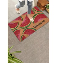 Valerine Life Karpuz Dilimi Desenli Kırmızı Welcome Hoş Geldiniz Kapı Önü Paspası 45x70cm