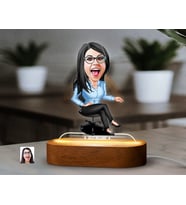 BK Gift Kişiye Özel Kadın Karikatürlü Dekoratif 3D Biblo LED Işıklı Gece Lambası-12, Sevgiliye Hediye, Arkadaşa Hediye, Doğum Günü Hediyesi