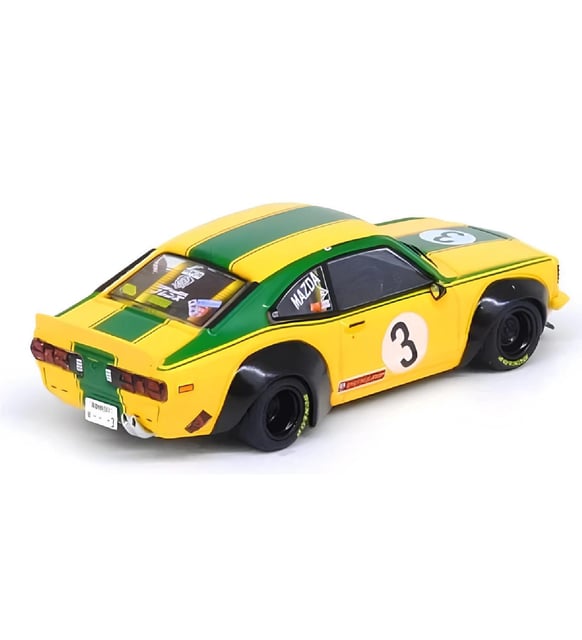 1:64 Diecast LBWK Liberty Walk Mazda RX-3 Savanna Yellow Inno