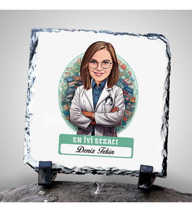 Kişiye Özel Hediye Karikatürlü En Başarılı Kadın Eczacı Dekoratif Taş