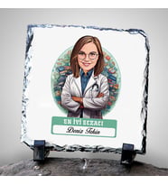 Kişiye Özel Hediye Karikatürlü En Başarılı Kadın Eczacı Dekoratif Taş