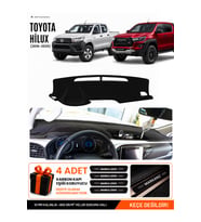 TOYOTA HİLUX (2016-2025) Uyumlu Torpido Örtüsü Torpido Kılıfı - Siyah