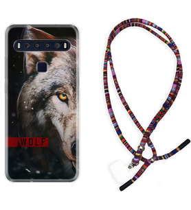 TCL 10L 10 Plus 10SE 20E 20SE 30 L7 Kılıf Boyun Asklı Rasta Silikon Wolf Eyes 1758