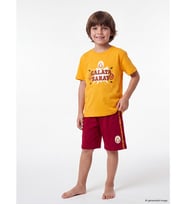LCW Kids Turuncu Galatasaray Baskılı Erkek Çocuk Şortlu Pijama Takımı