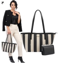 Nas Bag Çanta Kadın Omuz Çanta Siyah bej Yeni Sezon (Siyah-Bej)