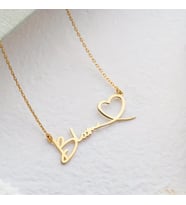 Kişiye Özel El Yazısı Font Şık İsim Kolye 925K Gümüş (Gold)