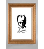 Altın Varaklı Çerçeveli Paspartulu Atatürk Tablo a238 (Gold)