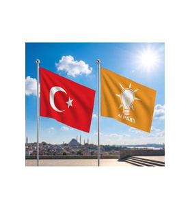 TRY Bayrağı ve Alpaka Kumaş Türk Bayrağı 2'li Set 100x150cm