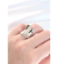 Silver Renk Ayarlanabilir Kavisli Ayna Yüzük (Gümüş)