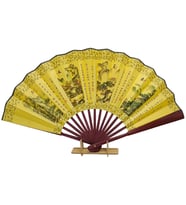 Çin Bambu Keten Kumaş Yelpaze BK02 Büyük Boy 60cm No.2