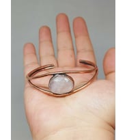 Pembe Kuvars Taşı Bakır Bileklik (52602)