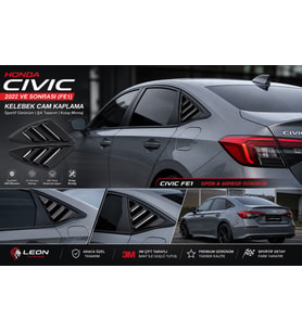 Honda Civic Fe1 Kelebek Cam Kaplama Pianoblack 2022+