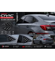 Honda Civic Fe1 Kelebek Cam Kaplama Pianoblack 2022+