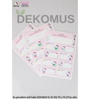 DEKOMUS İLE YENİ SEZON LİSANSLI HELLO KITTY 24'LÜ OKUL ETİKETİ (Krem)