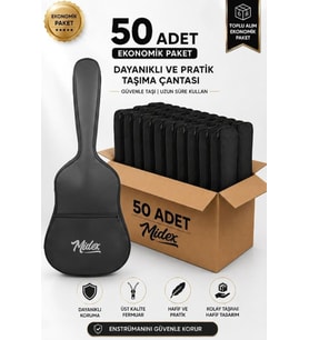 Midex GK-30E-50X Elektro Gitar Çantası 50'li Paket Kaliteli Siyah Kılıf (50 Adet)