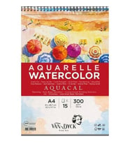VAN DYCK VD420313 İNCE DOKULU ÜSTTEN SPİRALLİ SULUBOYA BLOK A4 300GR 15 YP