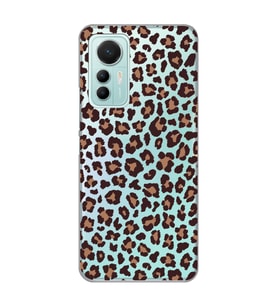 Xiaomi Mi 12 Lite Uyumlu Leopar Desenli Şeffaf Telefon Kılıfı