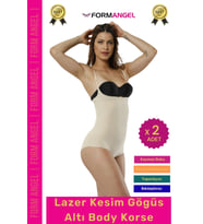 #Korse İz Göstermeyen Lazer Kesim Toparlayıcı Şekillendirici Kaymaz Göğüs Altı Body Korse - 2 Adet (Ten)