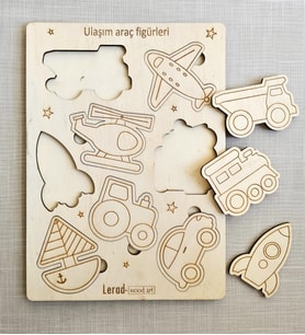 LeradLazerArt  Lazer kesim eğitici çocuk ulaşım araç figürleri bulmaca .Yapboz Seti Hediye Hobi. Çocok Puzzle