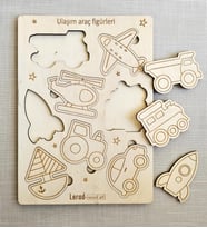 LeradLazerArt  Lazer kesim eğitici çocuk ulaşım araç figürleri bulmaca .Yapboz Seti Hediye Hobi. Çocok Puzzle