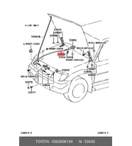 Toyota Hılux- Pıck Up Vıgo- D4D 2012-2015; Kaput Açma Teli Oem No: (53630-0K190)