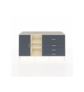 Kronos Konsol 4 Raflı 4 Çekmeceli Tek Kapaklı  176x59x99 Aytaşı-Antrasit